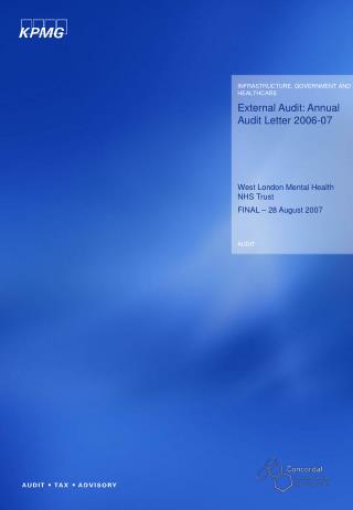 External Audit: Annual Audit Letter 2006-07