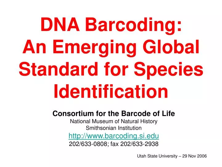 dna barcoding an emerging global standard for species identification