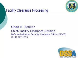 Facility Clearance Processing