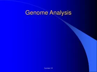 Genome Analysis