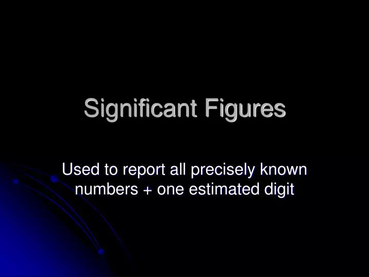 significant figures