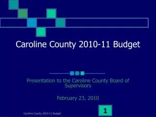 Caroline County 2010-11 Budget