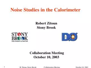 Noise Studies in the Calorimeter