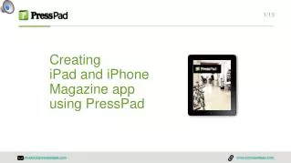 Publishing on iPad with PressPad