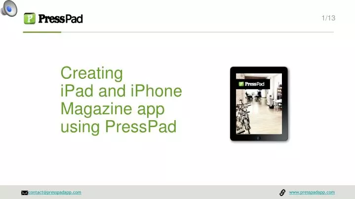 creating ipad and iphone magazine app using presspad
