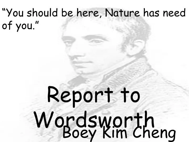 report to wordsworth