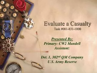 Evaluate a Casualty Task #081-831-1000