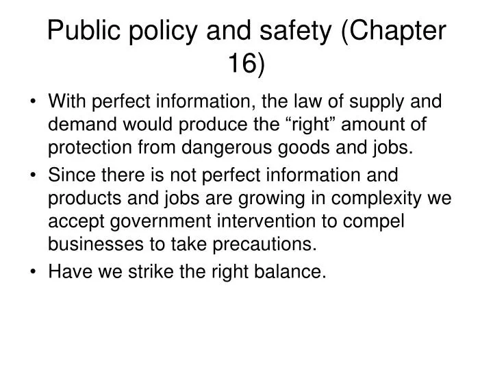public policy and safety chapter 16