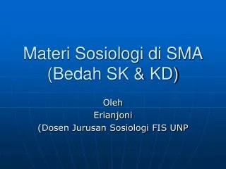 Materi Sosiologi di SMA (Bedah SK &amp; KD)