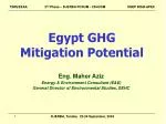 Egypt GHG Mitigation Potential - slide 1