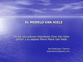 EL MODELO VAN HIELE