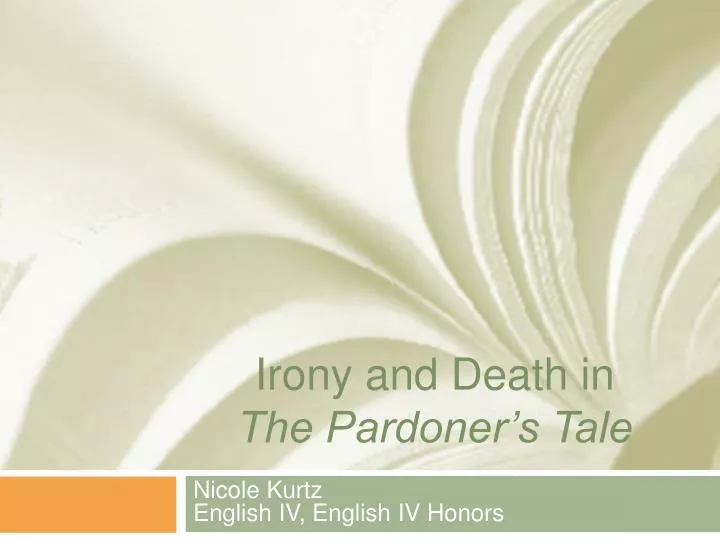 irony and death in the pardoner s tale