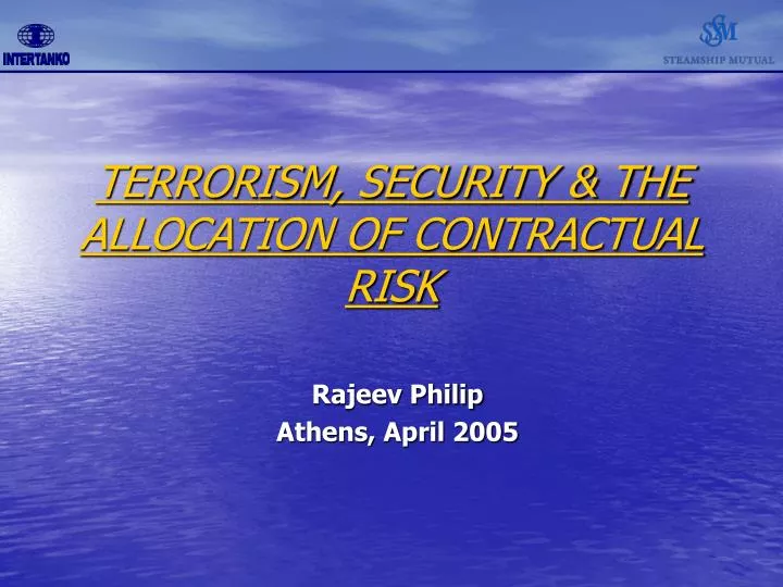 terrorism security the allocation of contractual risk