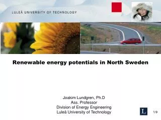 Renewable energy potentials in North Sweden