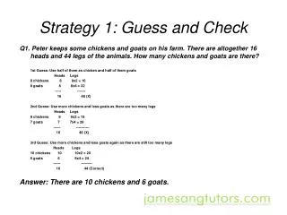 Strategy 1: Guess and Check