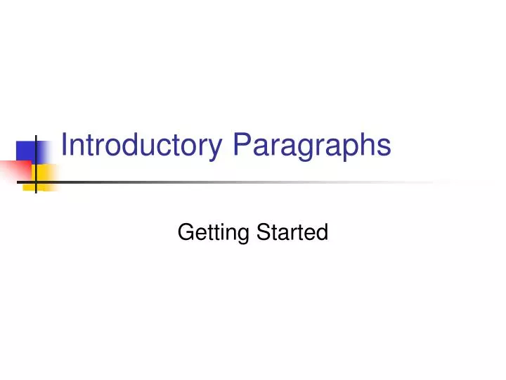 introductory paragraphs