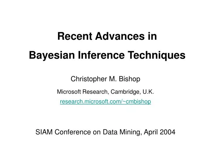 recent advances in bayesian inference techniques