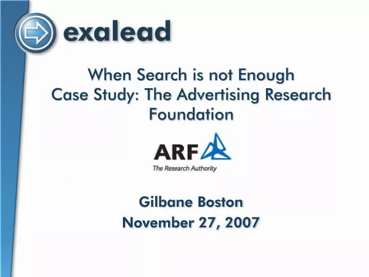 when search is not enough case study the advertising research foundation