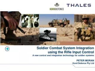 Soldier Combat System Integration using the Rifle Input Control A new control and integration technology for soldier sys