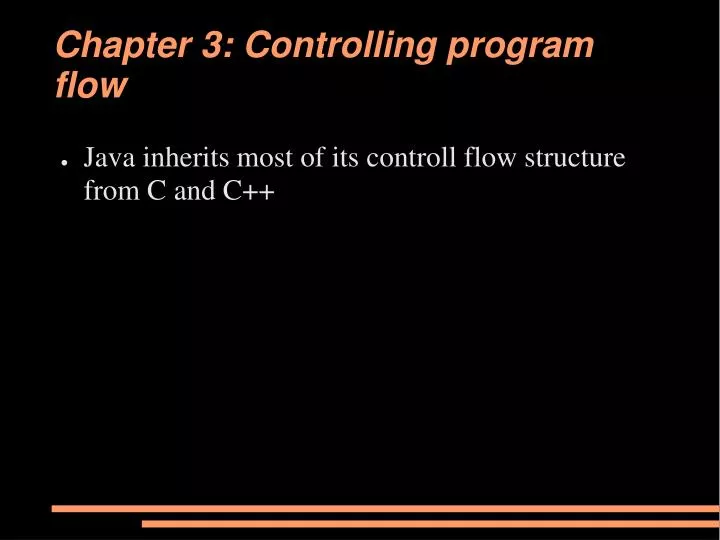 chapter 3 controlling program flow