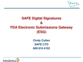 SAFE Digital Signatures &amp; FDA Electronic Submissions Gateway (ESG)
