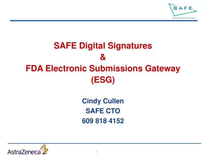 safe digital signatures fda electronic submissions gateway esg