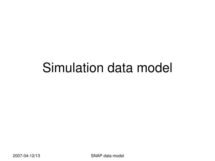 simulation data model