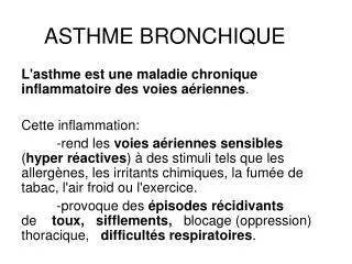 ASTHME BRONCHIQUE