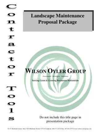 Landscape Maintenance Proposal Package