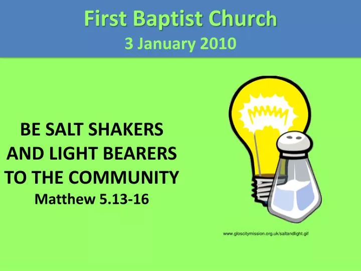 be salt shakers and light bearers to the community matthew 5 13 16