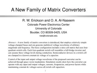 A New Family of Matrix Converters