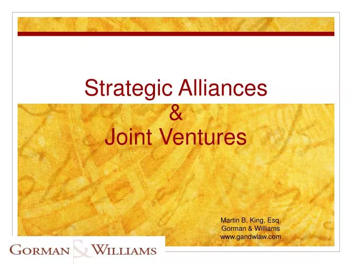 strategic alliances joint ventures