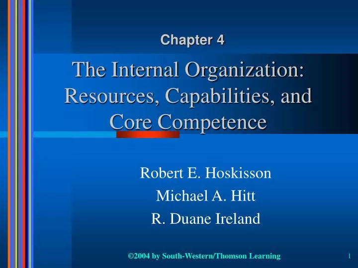 the internal organization resources capabilities and core competence