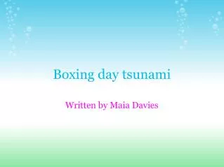 Boxing day tsunami