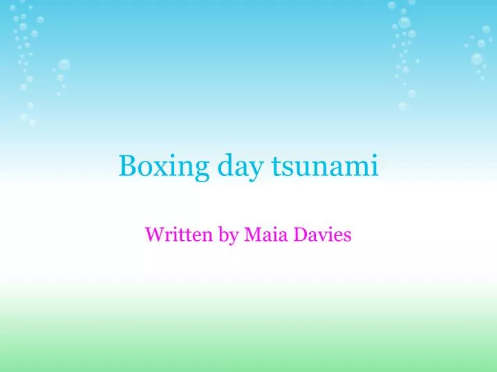 boxing day tsunami