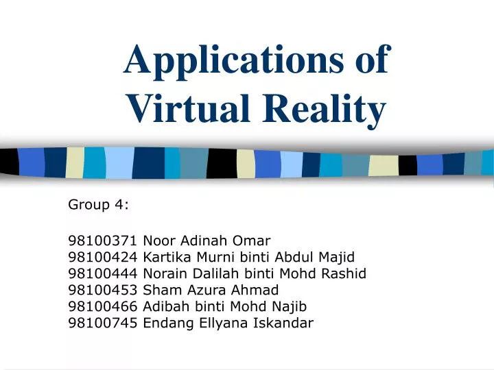 applications of virtual reality