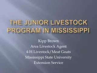The Junior Livestock Program in mississippi