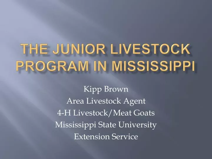 the junior livestock program in mississippi