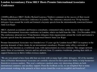 London Accountancy Firm SRLV Hosts Premier International Ass