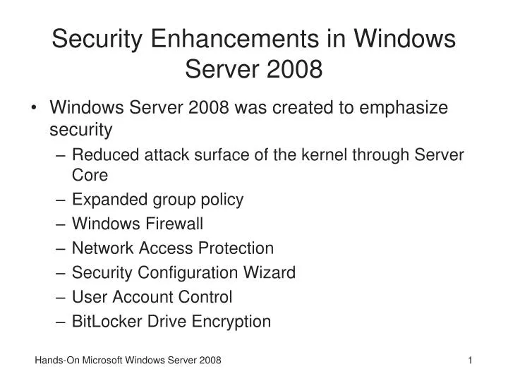 security enhancements in windows server 2008