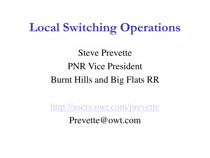 local switching operations