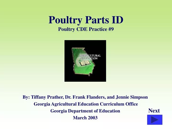 poultry parts id poultry cde practice 9