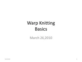Warp Knitting Basics