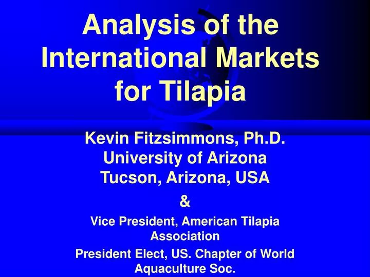 analysis of the international markets for tilapia