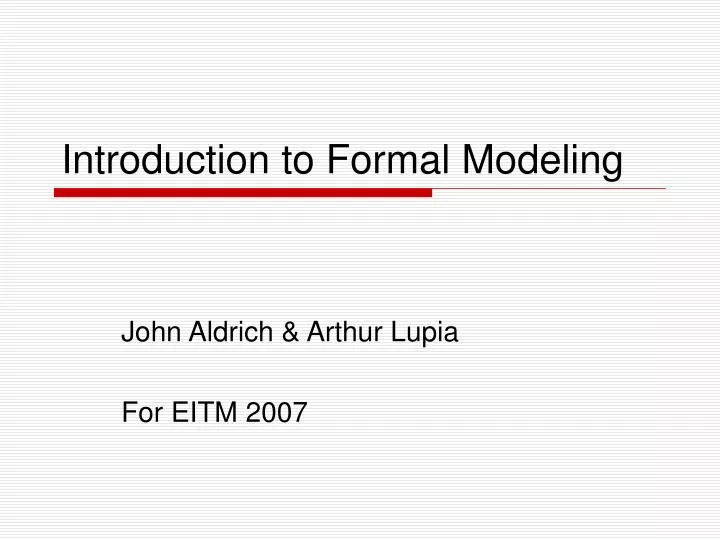 introduction to formal modeling