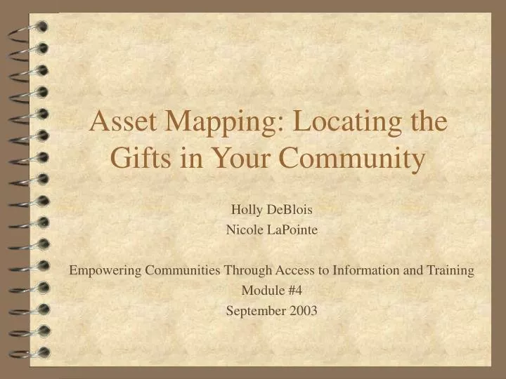 asset mapping locating the gifts in your community