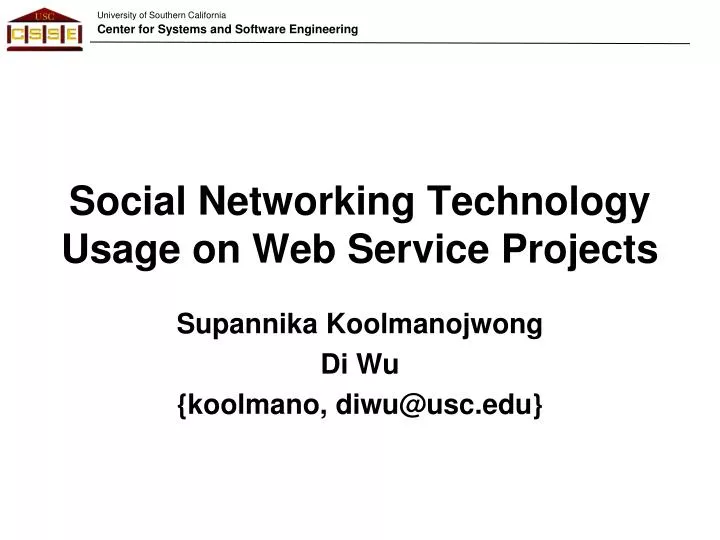 social networking technology usage on web service projects