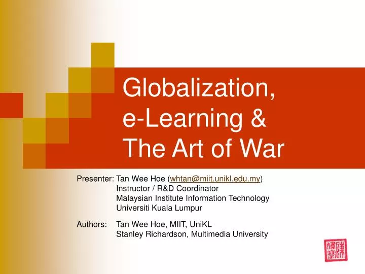 globalization e learning the art of war