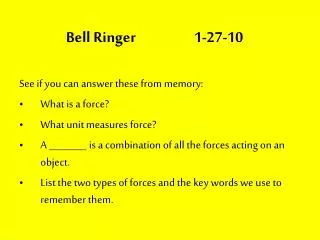 Bell Ringer		1-27-10