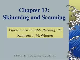 Chapter 13: Skimming and Scanning